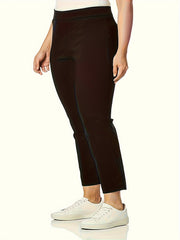  Casual Pants Elastic High Rise Tapered Leg Trousers