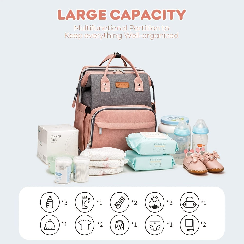 Large Capacity Foldable Mommy Bag Bed Waterproof Diaper Bag
