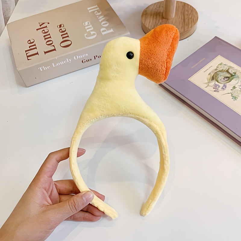 Duck Headband Plush Headdress for Girls Kids Fuzzy Women Makeup Skincare Party