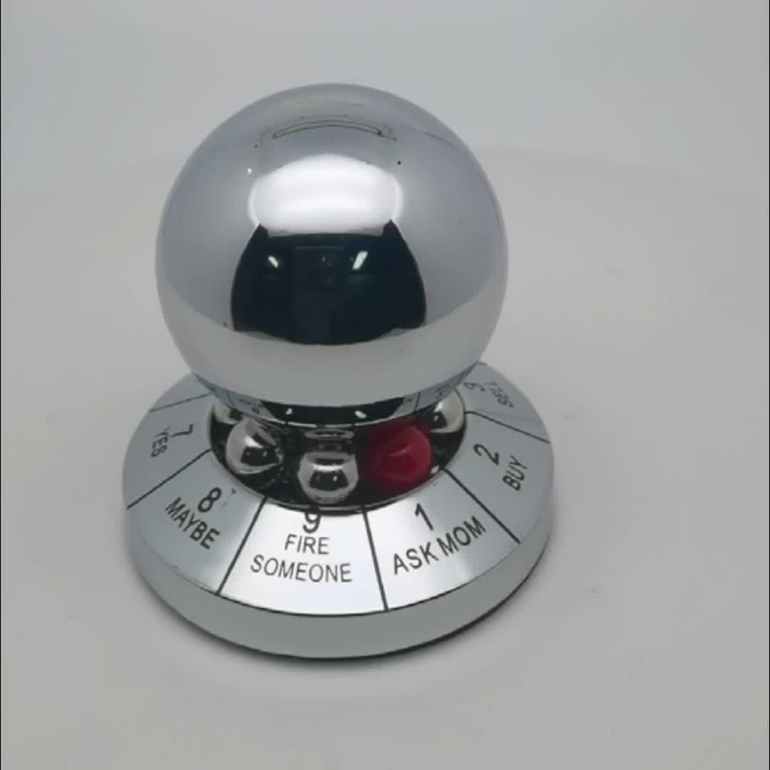 Metal Fortune Ball Spinner-YES MAYBE TRY AGAIN-Stress Relief-Fidget Toy