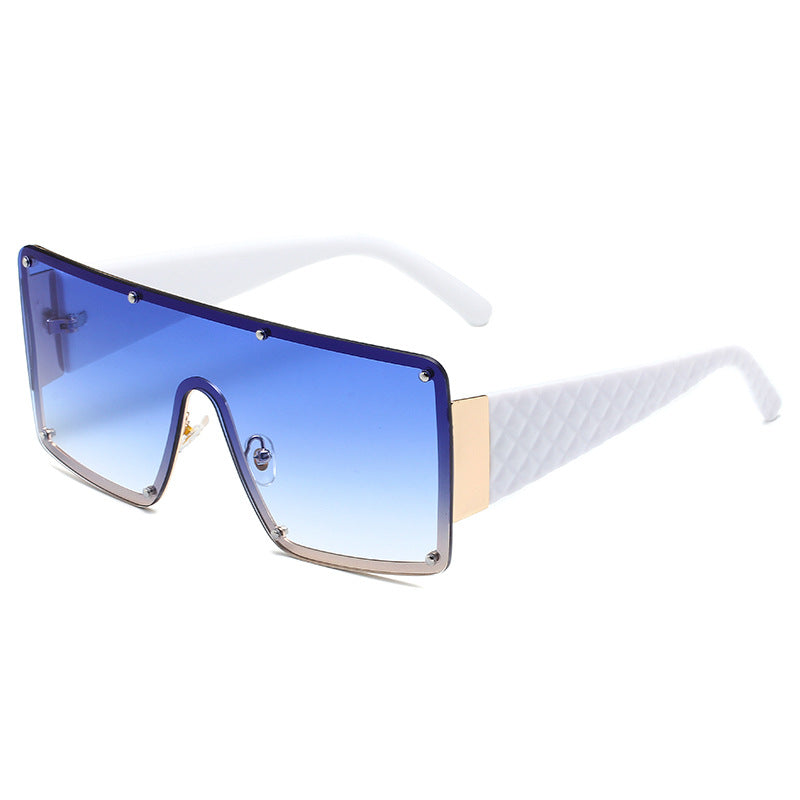 Large Square Gradient Sunglasses UV400 Rivet Beach Shades