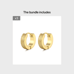Men's Double Thread Pressing Frosting Earrings