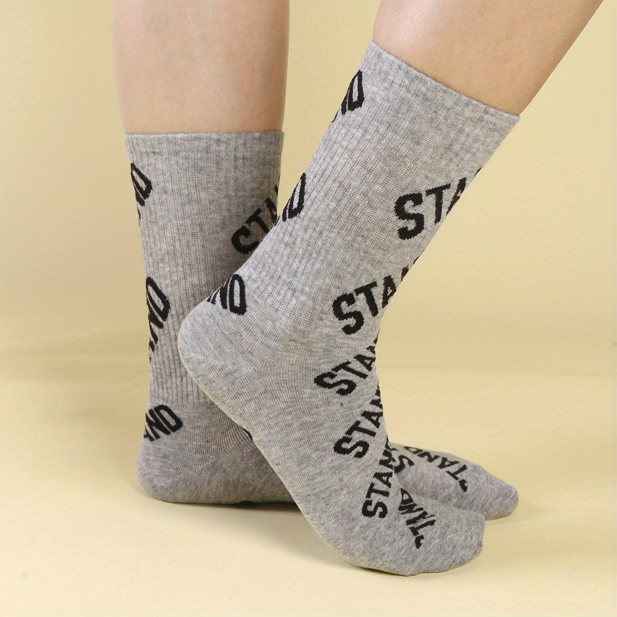 Letter Print Sports Socks Women's Stockings