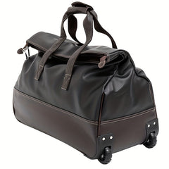 Waterproof PU Leather Rolling Travel Bag Large Capacity Handbag