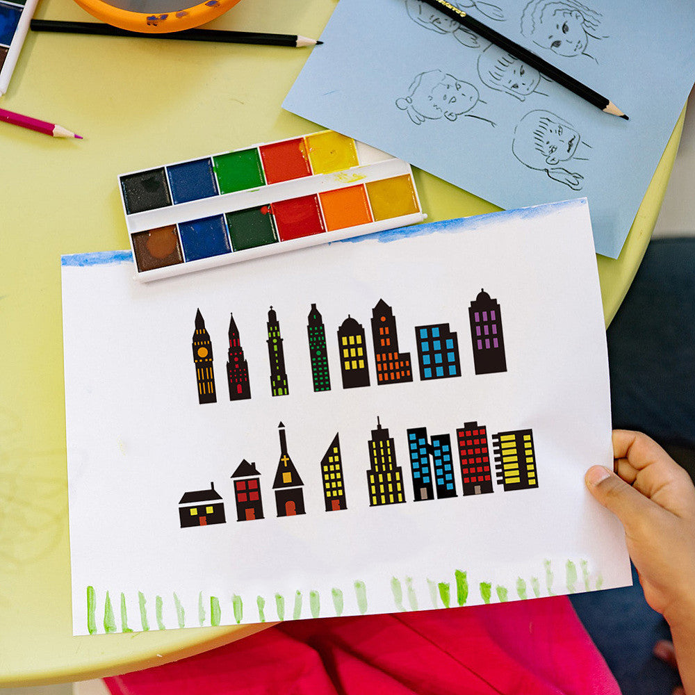 4pcs PET Hollow Out Drawing Stencils + 1pc Scrapbook Kit