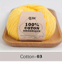 Organic Cotton Yarn Skeins Soft Crocheting Knitting Craft Project 50g roll 125m