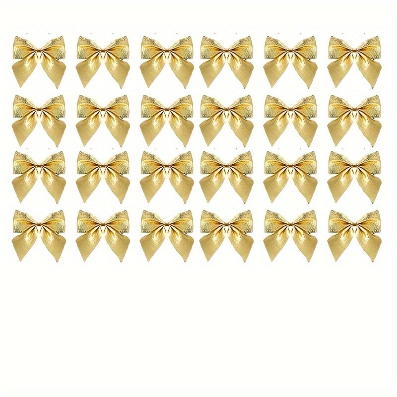 24pcs Small Bow Knot Christmas Tree Hanging Decor