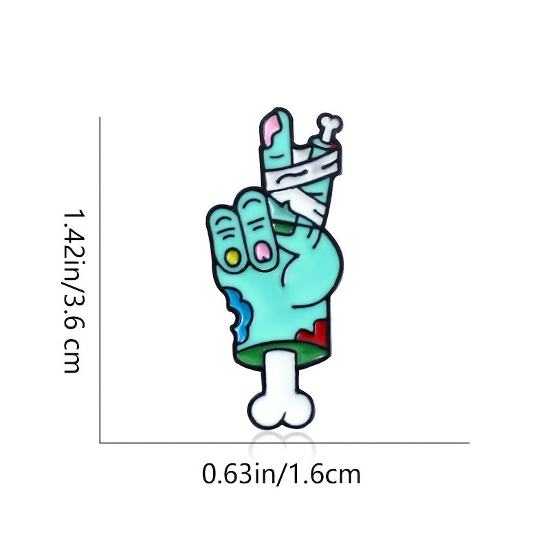 Men's Zombie Skeleton Hand Brooch