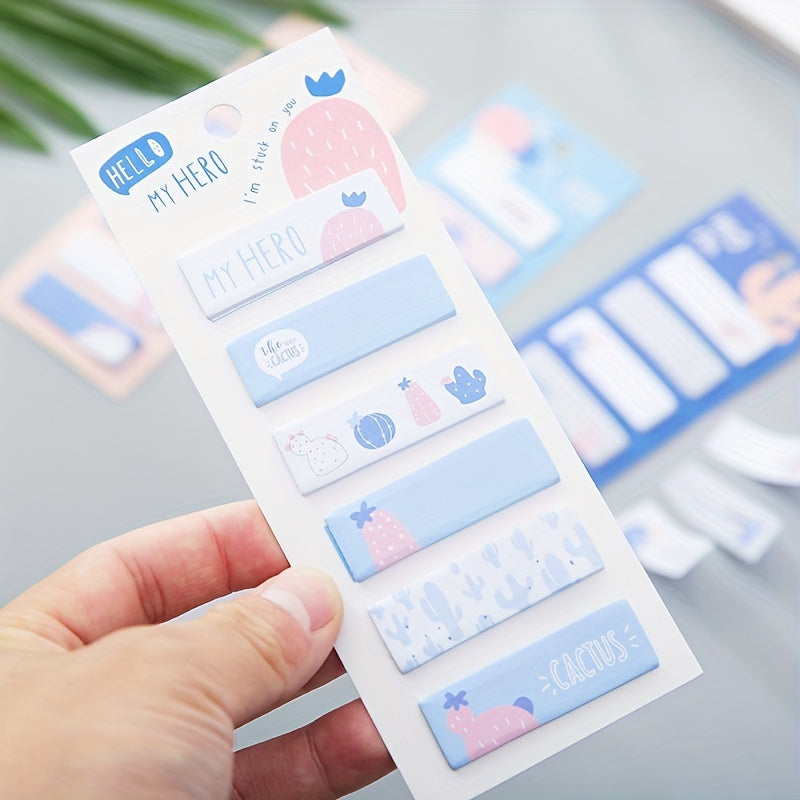 1pc Cactus Theme Sticky Notes Creative And Colorful Memo Sticky Notes