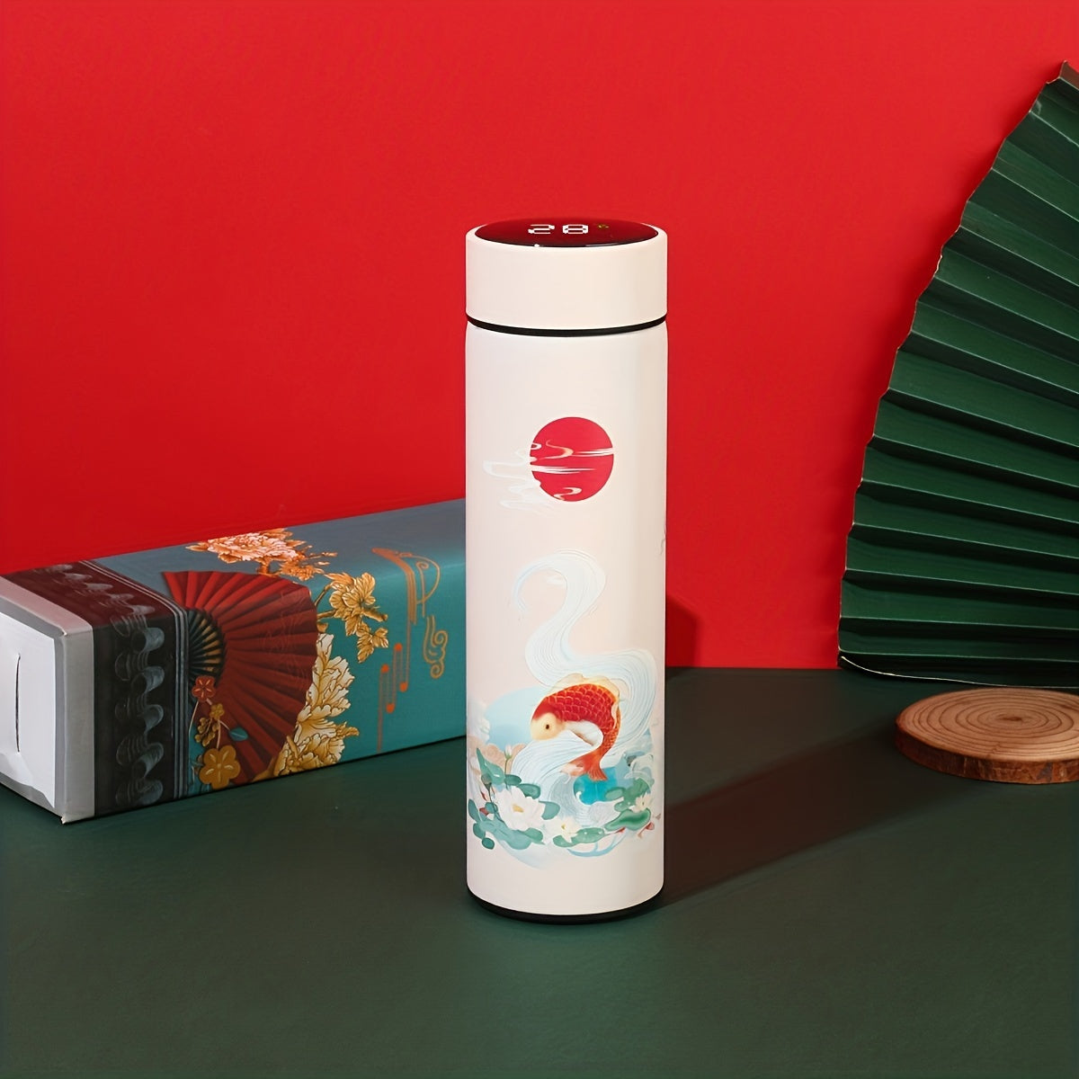 500ml Stainless Steel Vacuum Water Cup Chinese Style Insulated Bottle