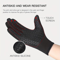 Winter Zipper Warm Gloves - Touch Screen Windproof Non Slip Gloves