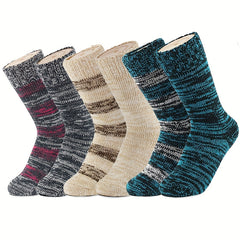 2 Pairs Stripe Print Socks Warm Mid Tube Women's Stockings