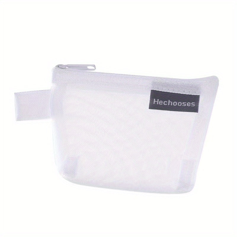 Mesh Mini Storage Pouch Zipper Coin Purse Organizer