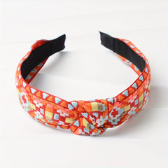 Embroidered Knotted Headband for Women Ethnic Style Hair Hoop Headdress
