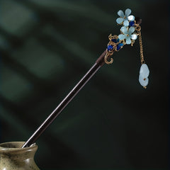 Chinese Style Flower Hair Clip Hair Stick Ponytail Holder for Women