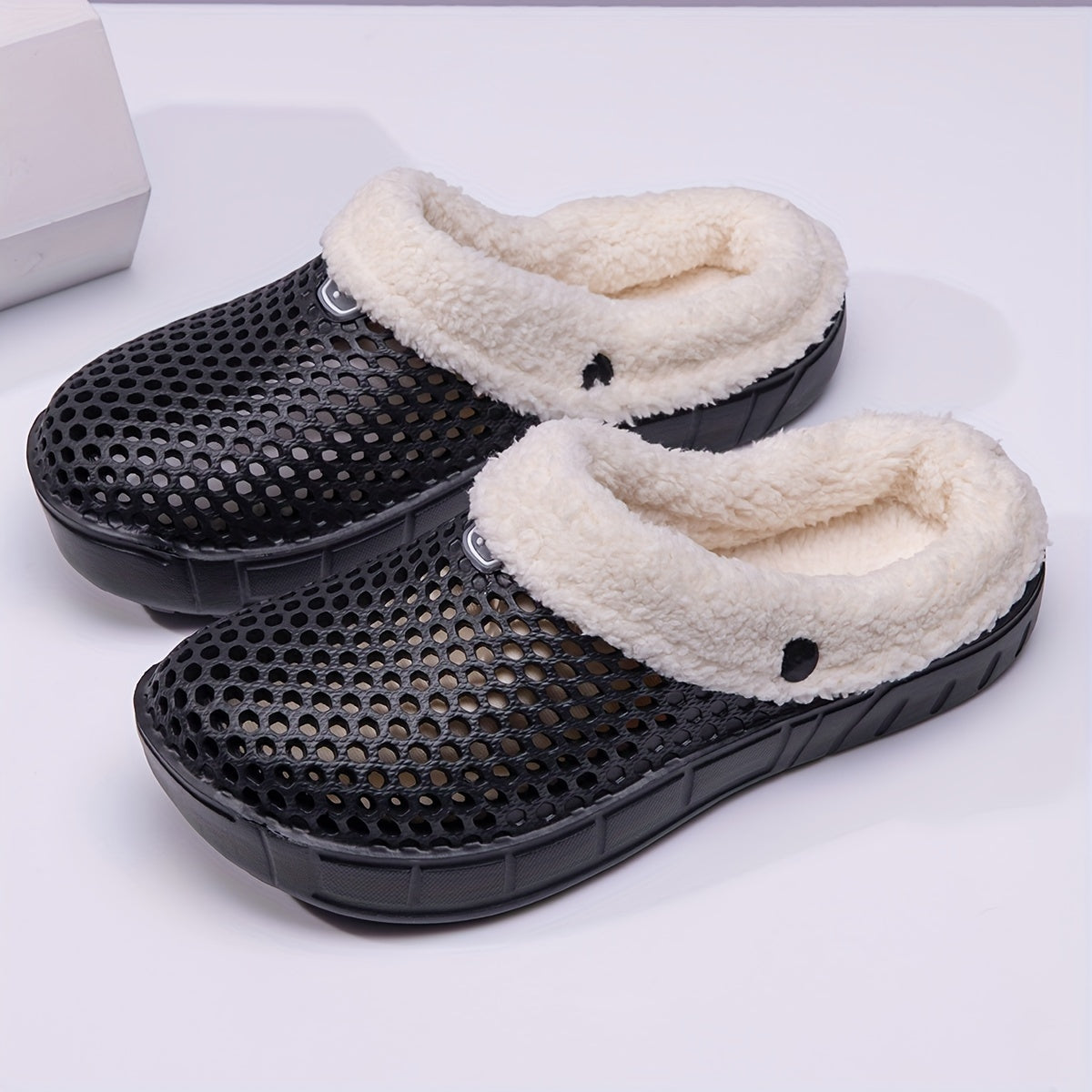 Men's Plush Lined Non Slip Clogs for Home Wear
