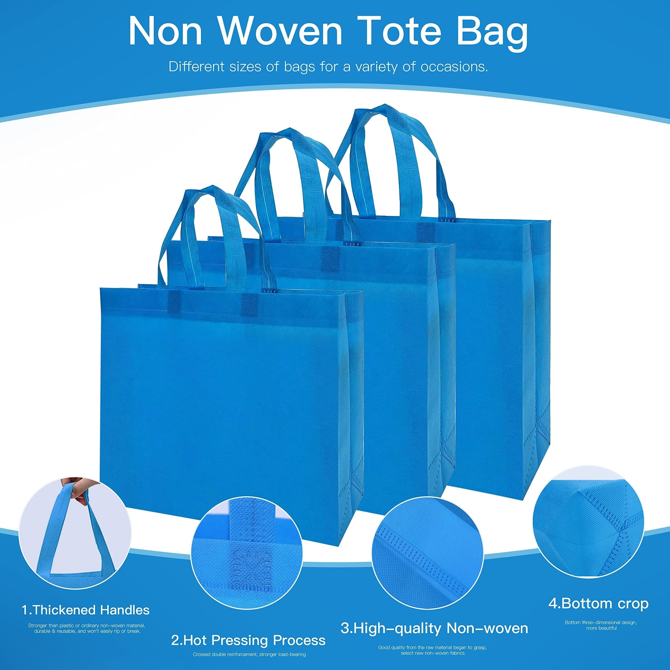 12 Non Woven Tote Bags Reusable Gift Bags With Handles Bulk Gift Bags