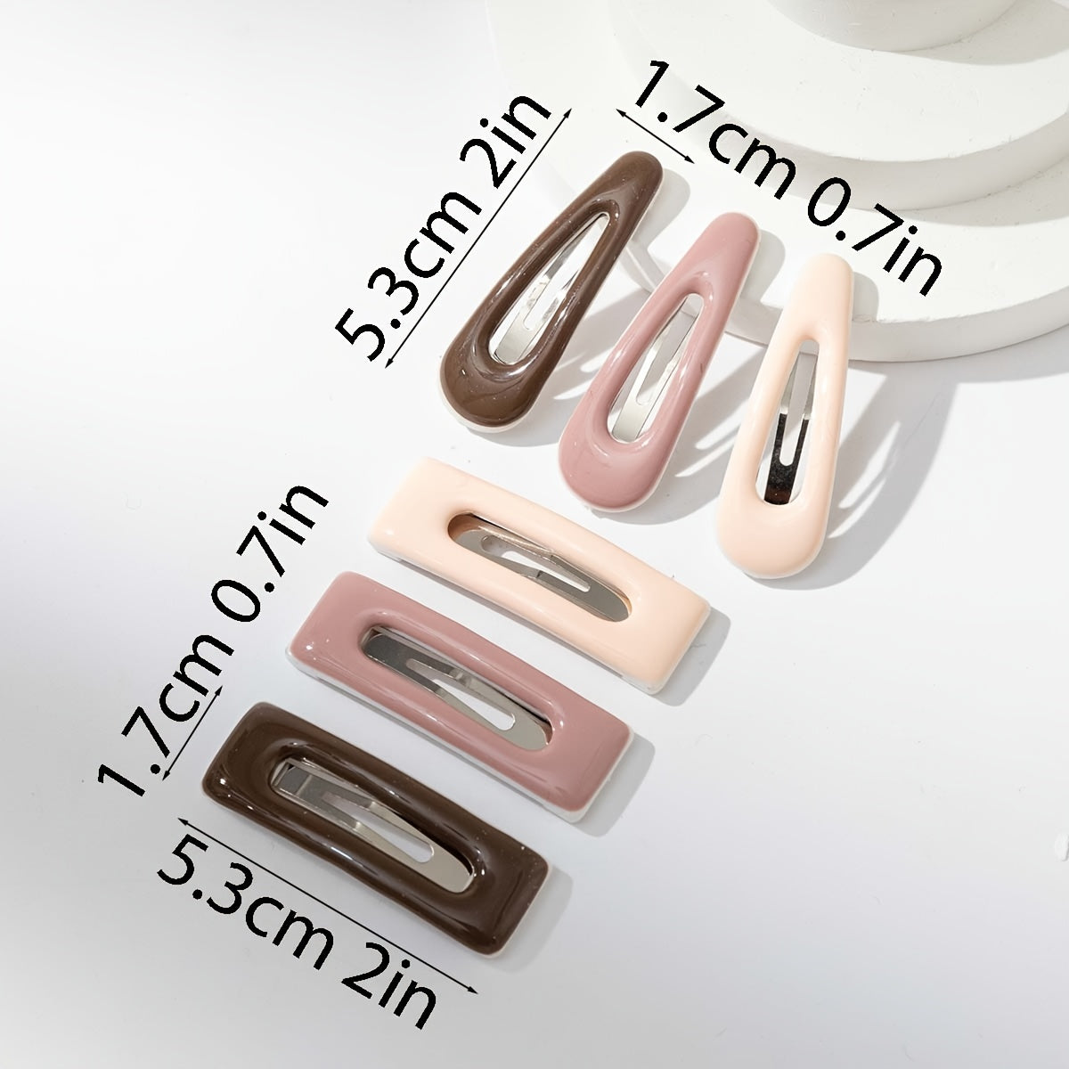 6pcs Multicolor French Hair Snap Clip Barrette Hair Accessories