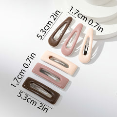 6pcs Multicolor French Hair Snap Clip Barrette Hair Accessories