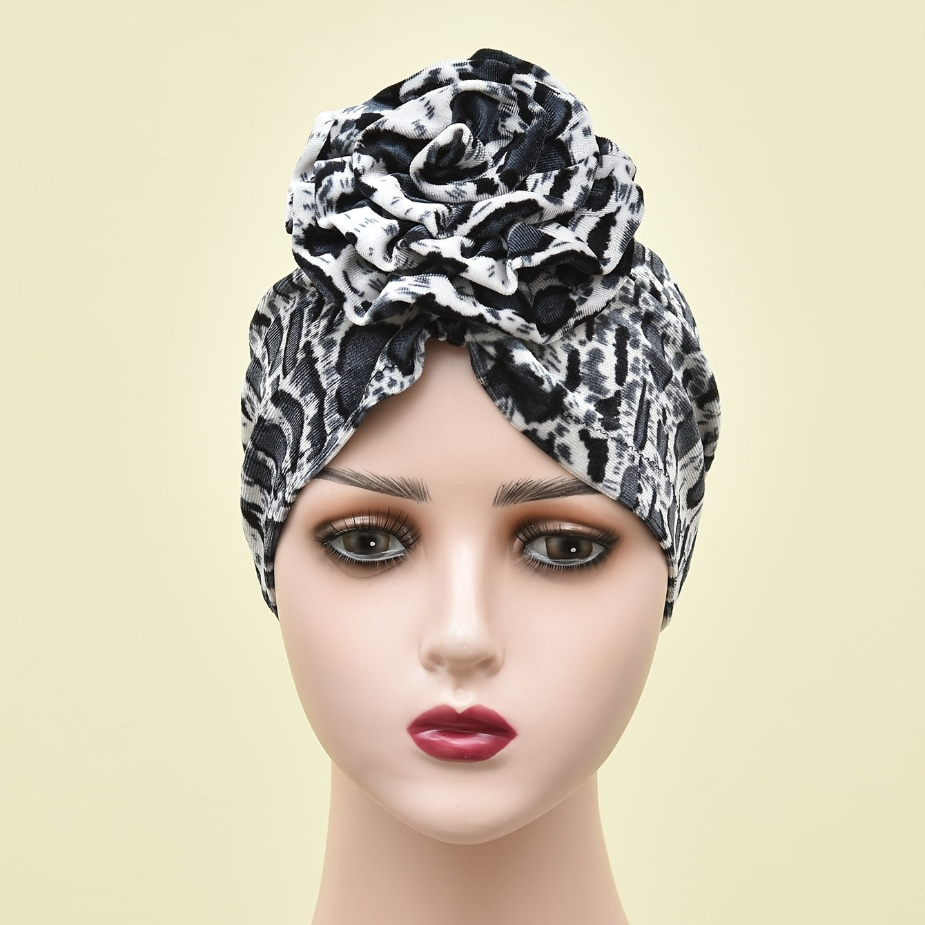 Leopard Turban Cap Bandana Beanie Hats Breathable Hijab Head Wrap
