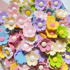 28pcs Resin 3D Flower Charm DIY Jewelry Decorations Colorful Embellishments