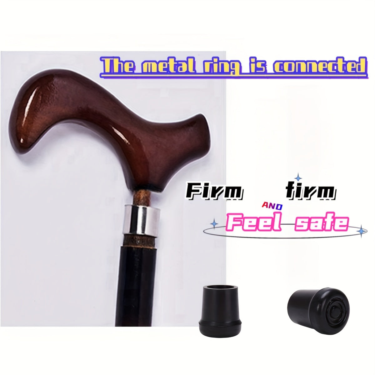 Non-slip Wooden Walking Stick Lightweight Cane for Hiking
