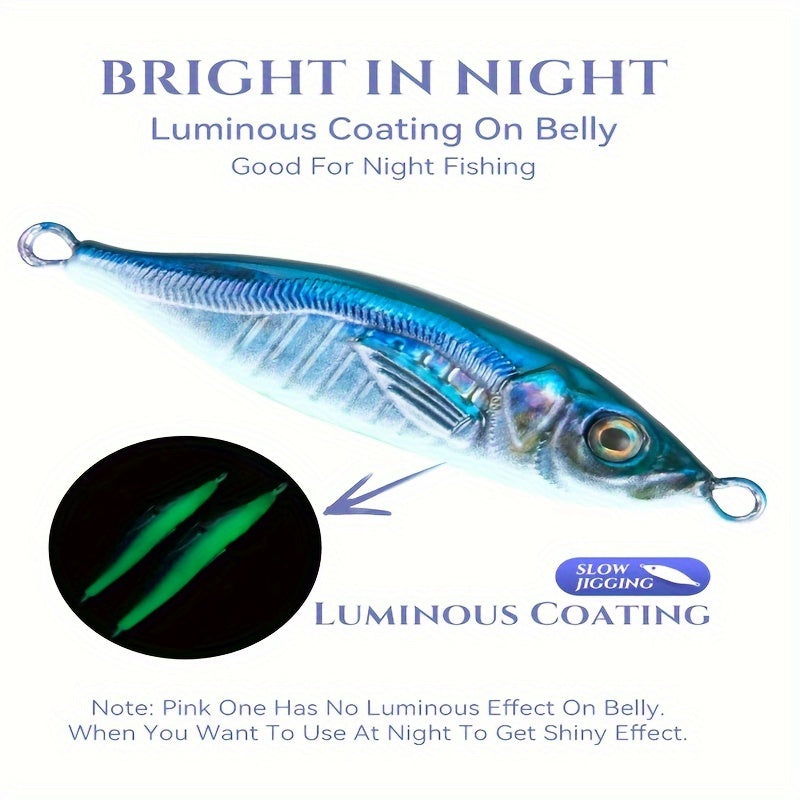 3D Metal Bionic Hard Bait Fishing Tackle for Saltwater 40g 60g 80g