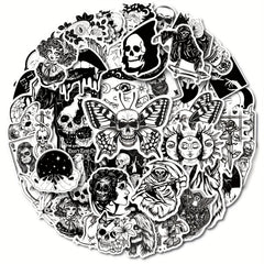 50pcs Gothic Stickers Pack Goth Waterproof Decals for Water Bottle Laptop