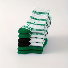 6 Pairs Letter & Striped Print Mid Tube Socks Women's Stockings