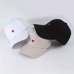 Heart Embroidery Couple Baseball Cap Lightweight Sun Hat