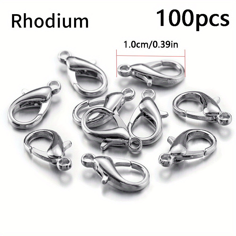 100pcs Lobster Clasps Bracelet Necklace DIY Hooks Chain Closure Jewelry Making