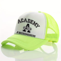 Summer Multicolor Hat Funny ACADEMY AWESOMENESS Letter Print Men's Peaked Cap
