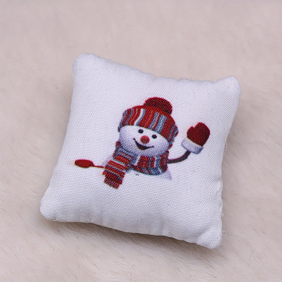 Christmas Dollhouse Pillow Cushion DIY Accessory Toy House Scene Decoration