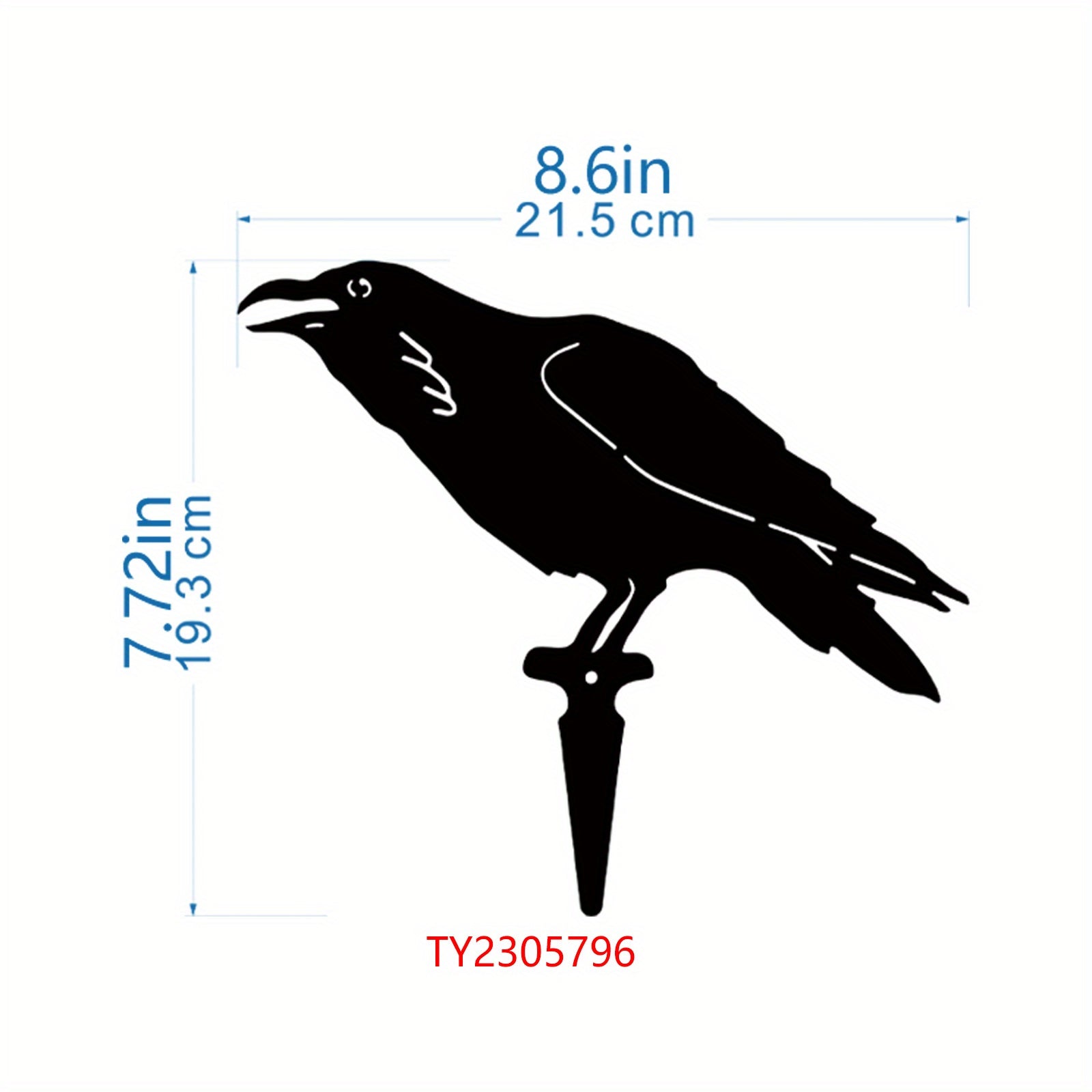 Crow Silhouette Metal Birds Garden Statues Decorative Garden Stakes