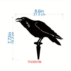 Crow Silhouette Metal Birds Garden Statues Decorative Garden Stakes