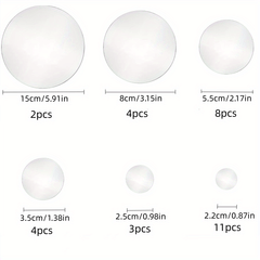 32 Pcs Acrylic Mirror Wall Stickers 360 Round Circle for Home Decor