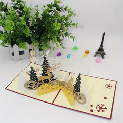 3D Cartoon Pop up Christmas Greeting Card