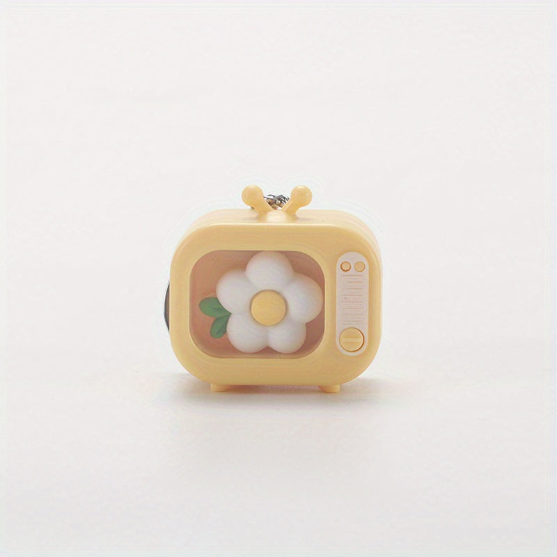 Mini TV Shape LED Cartoon Keychain Ornament for Home and Car