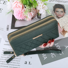 Large Capacity Zipper Coin Purse Clutch Bag with Wristband