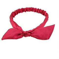 Satin Headband Bowknot Decor Head Hook Stretchy Headdress Silky Hair Band