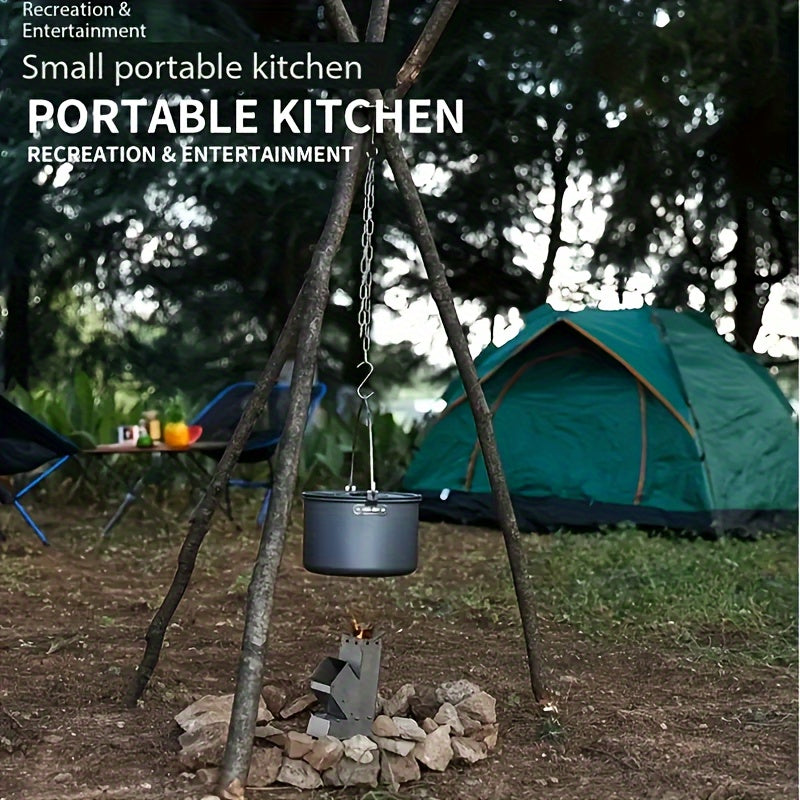 Stainless Steel Camping Tripod Board with Chain for Picnic Tripod Grill