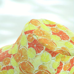 Orange Grapefruit Print Bucket Hat Reversible Sunscreen Beach Fisherman Cap