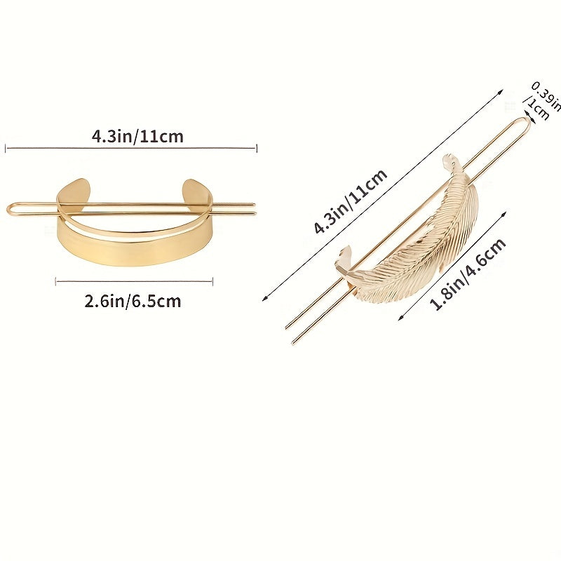 Metal Feather Hairpin Classic Hairpin Female Headwear Hair Accessories
