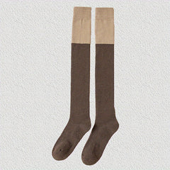 3 Pairs Colorblock Thigh High Socks Over The Knee Stockings
