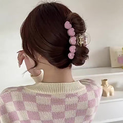 Pink Love Heart Hair Claw Clips Acrylic Grip Hair Jaw Clip