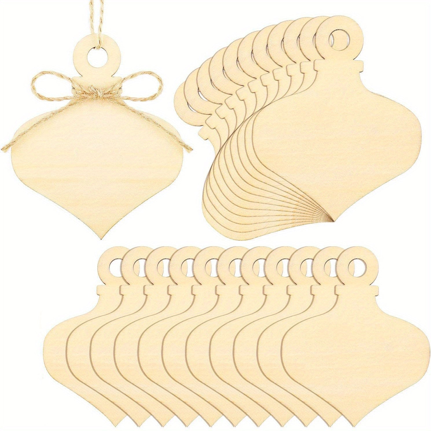 10pcs Wooden Peach Heart Christmas Pendant DIY Crafts