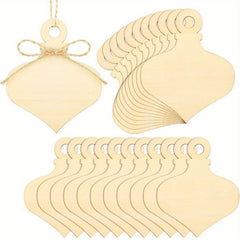 10pcs Wooden Peach Heart Christmas Pendant DIY Crafts