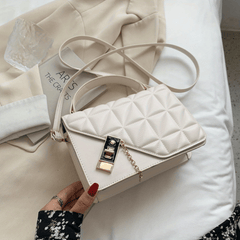 Retro Quilted Crossbody Bag PU Leather Classic Shoulder Bag