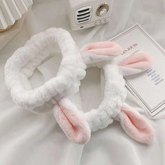 Coral Velvet Rabbit Ears Hairband for Women