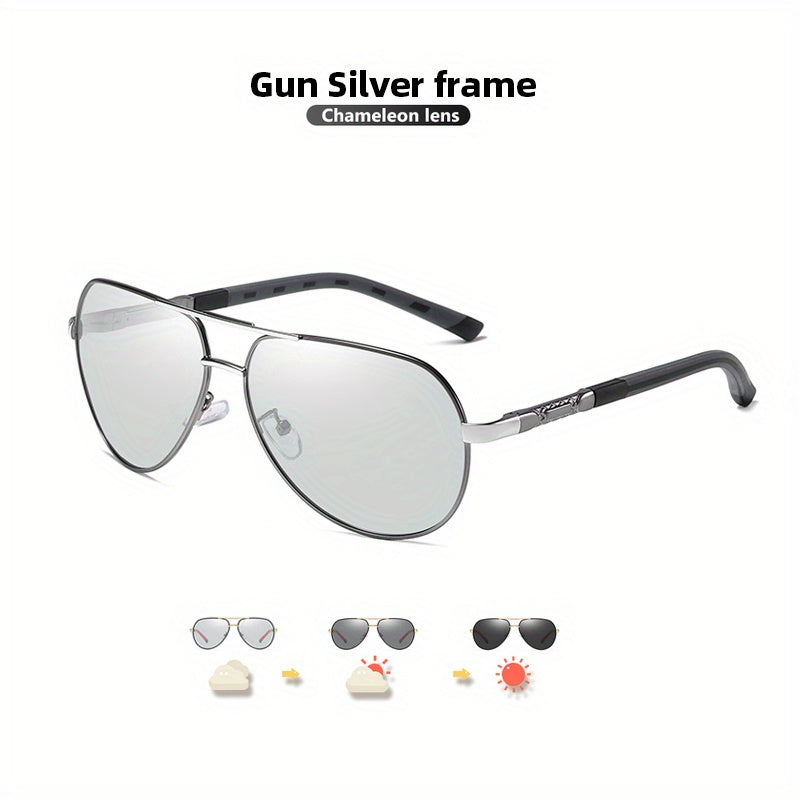 CoolPandas Aviation Sunglasses - Men's Photochromic Polarized Anti Glare Eyewear